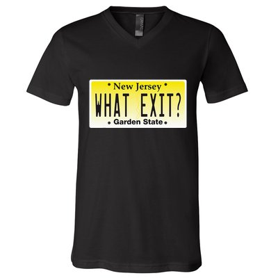 Funny Nj What Exit New Jersey Garden State Parkway V-Neck T-Shirt
