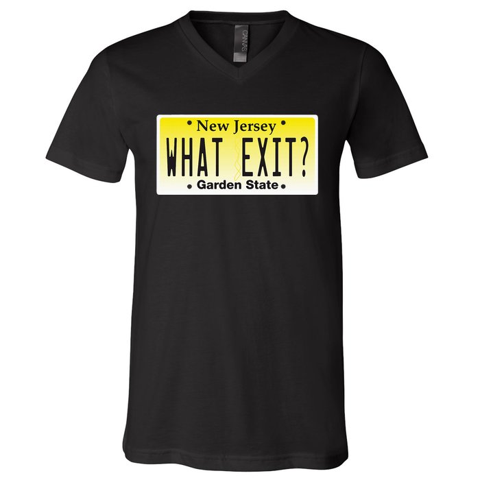 Funny Nj What Exit New Jersey Garden State Parkway V-Neck T-Shirt