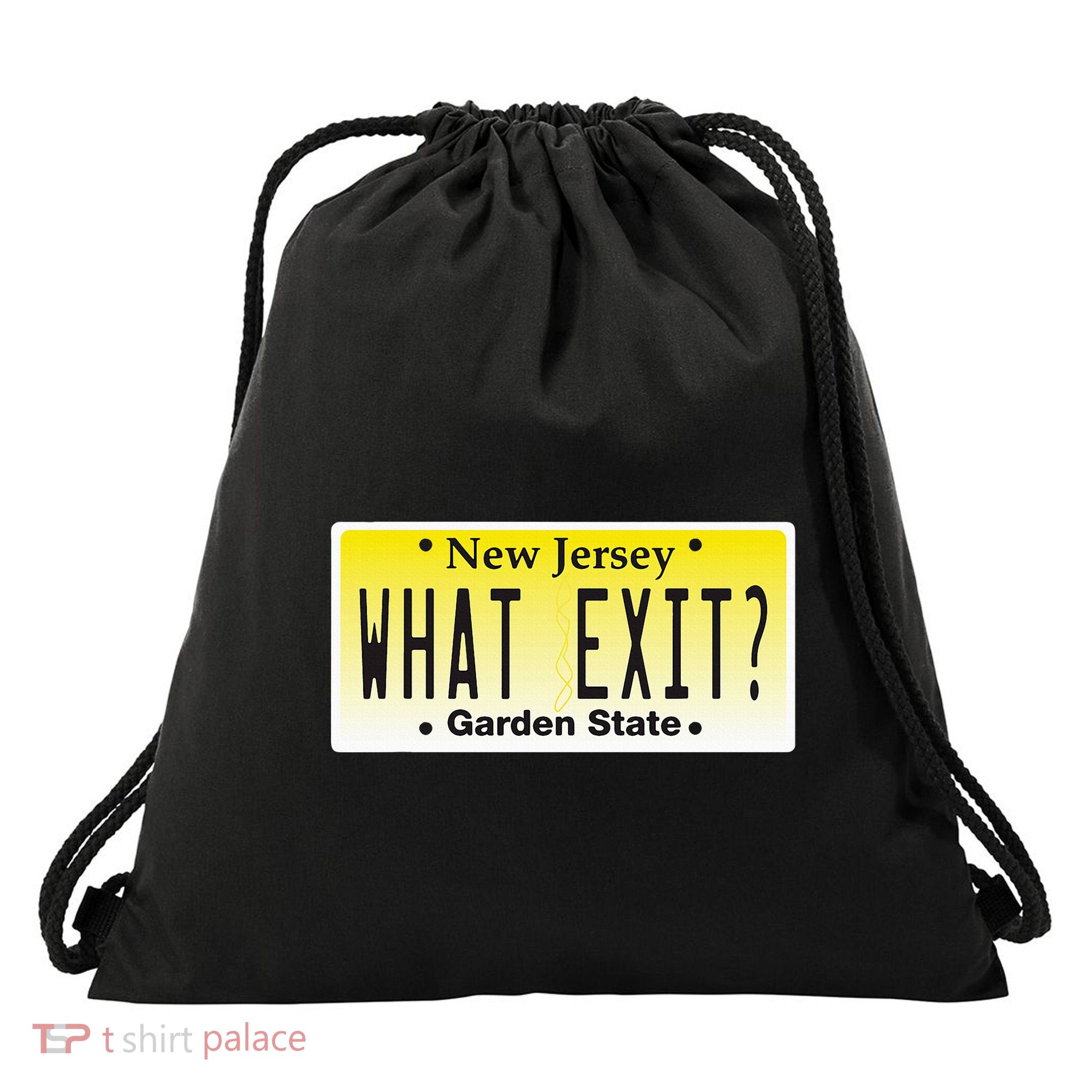 Funny Nj What Exit New Jersey Garden State Parkway Drawstring Bag