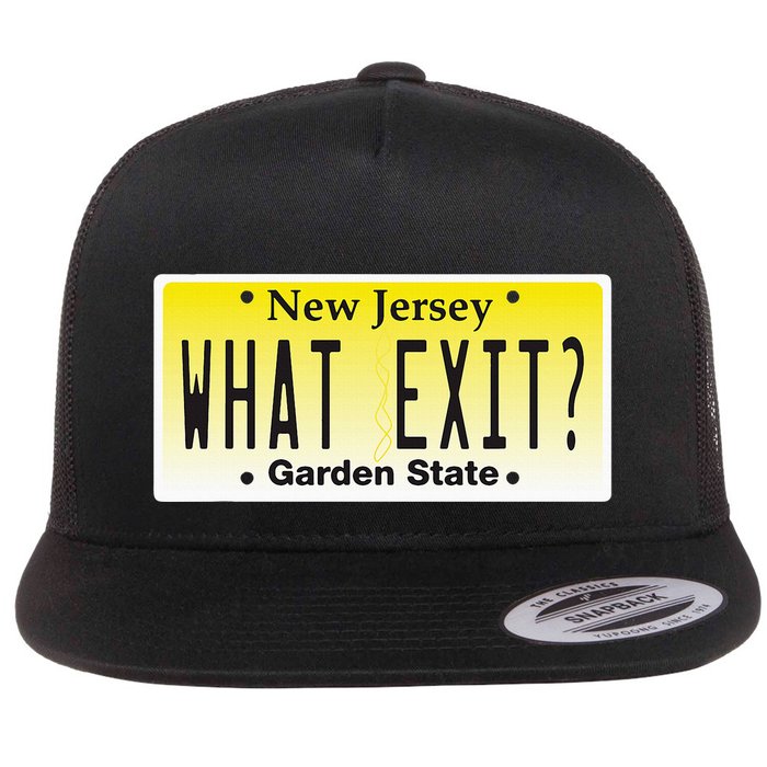 Funny Nj What Exit New Jersey Garden State Parkway Flat Bill Trucker Hat