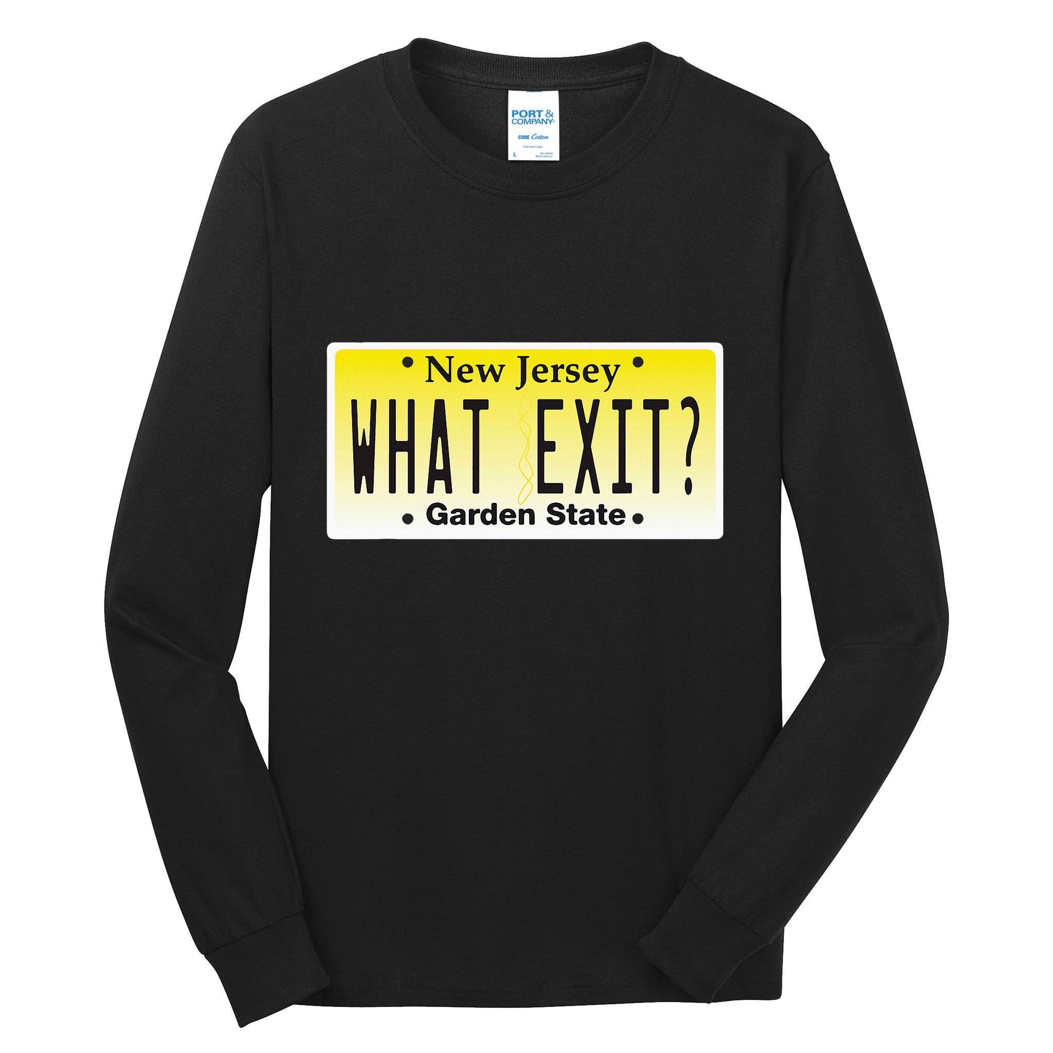 Funny Nj What Exit New Jersey Garden State Parkway Tall Long Sleeve T-Shirt