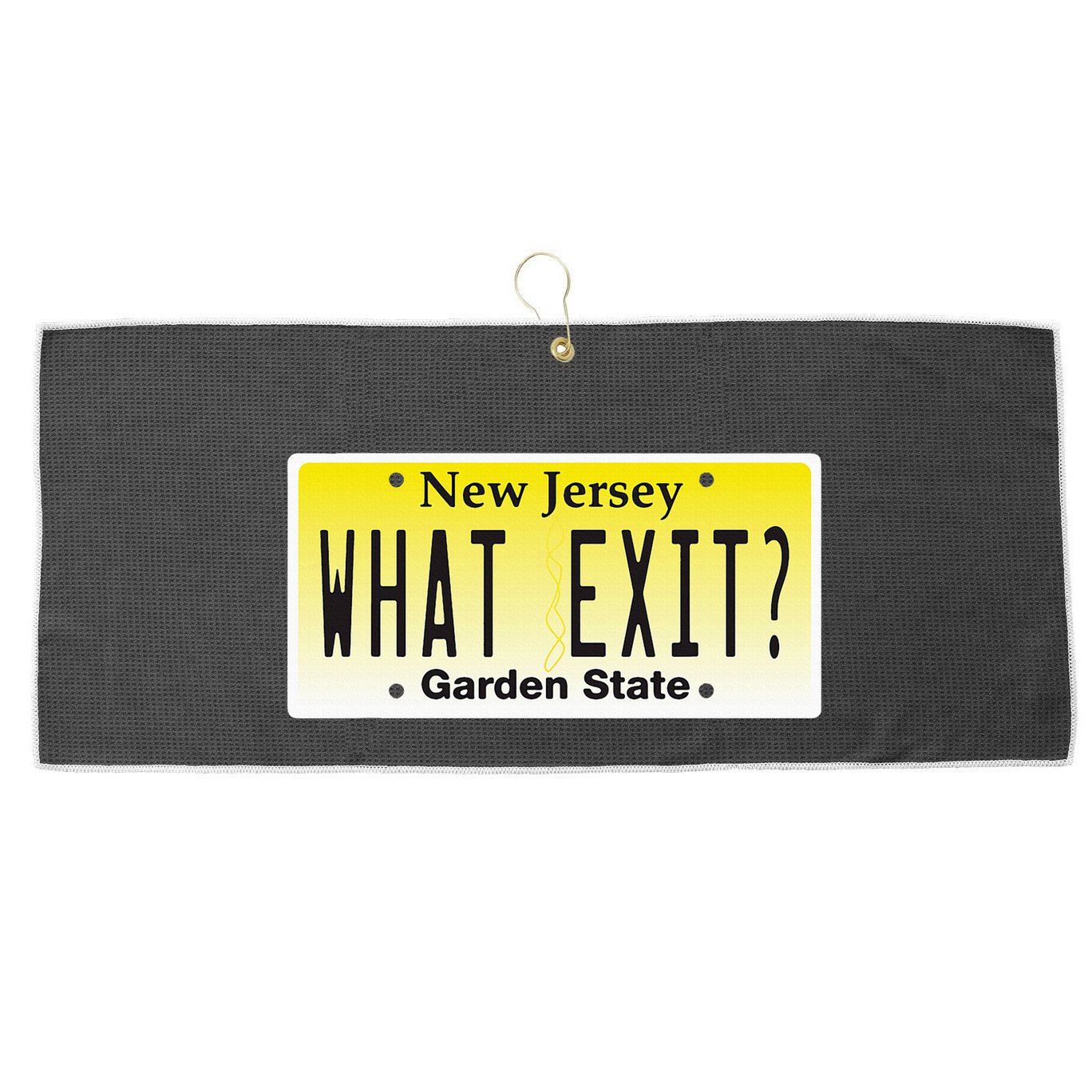 Funny Nj What Exit New Jersey Garden State Parkway Large Microfiber Waffle Golf Towel