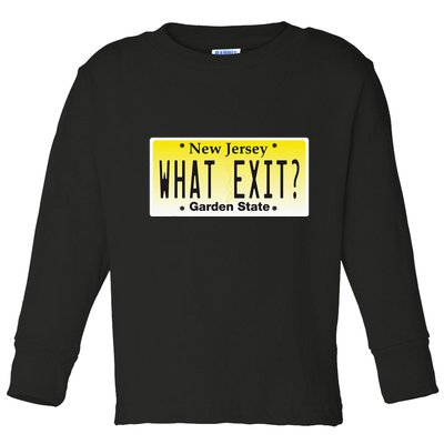 Funny Nj What Exit New Jersey Garden State Parkway Toddler Long Sleeve Shirt
