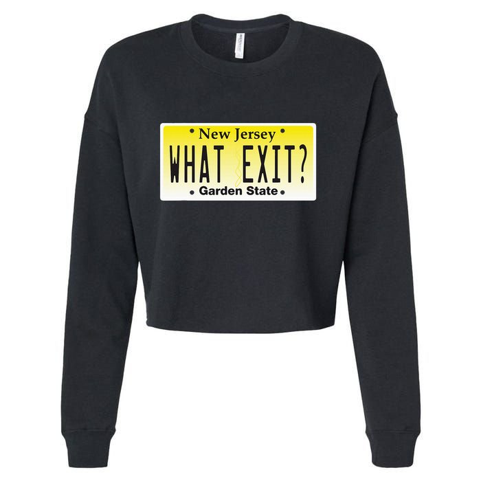 Funny Nj What Exit New Jersey Garden State Parkway Cropped Pullover Crew