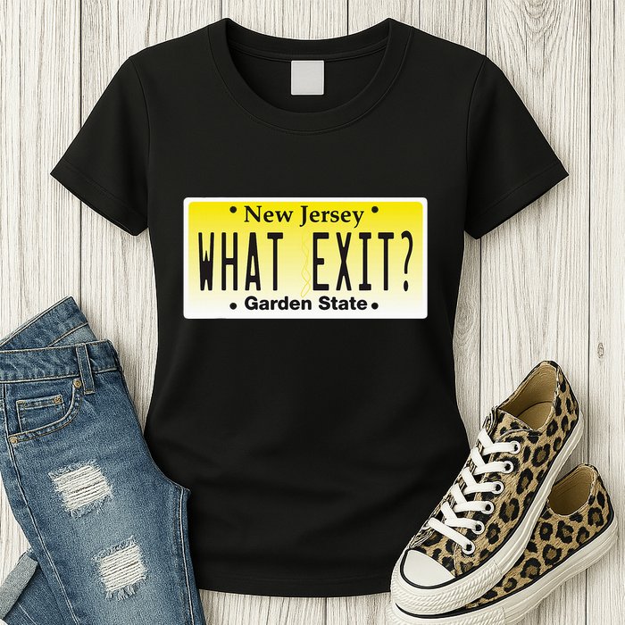 Funny Nj What Exit New Jersey Garden State Parkway Womens T-Shirt