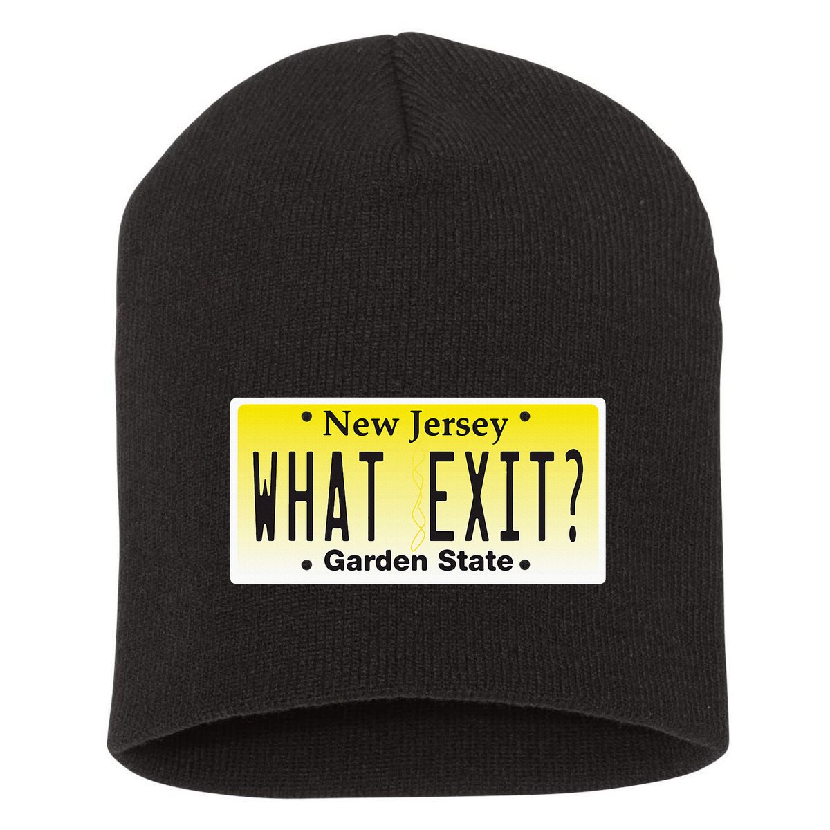 Funny Nj What Exit New Jersey Garden State Parkway Short Acrylic Beanie