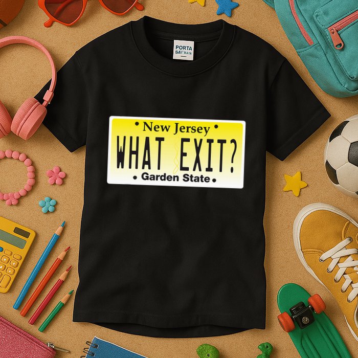 Funny Nj What Exit New Jersey Garden State Parkway Kids T-Shirt