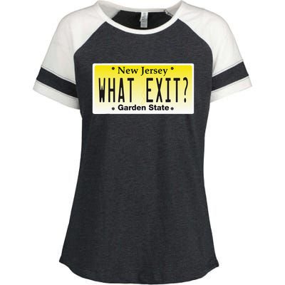 Funny Nj What Exit New Jersey Garden State Parkway Enza Ladies Jersey Colorblock Tee