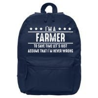 Farmer Never Wrong Farmer Shirts Gift For Farmer 16 in Basic Backpack