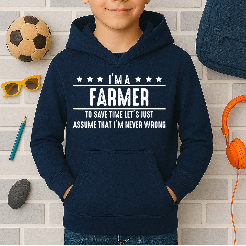 Farmer Never Wrong Farmer Shirts Gift For Farmer Kids Hoodie