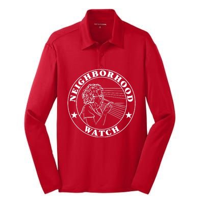 Funny Neighborhood Watch Silk Touch Performance Long Sleeve Polo