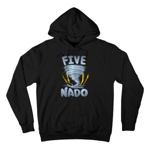 Five Nado Warning 5th Birthday Tornado Themed Birthday Hoodie