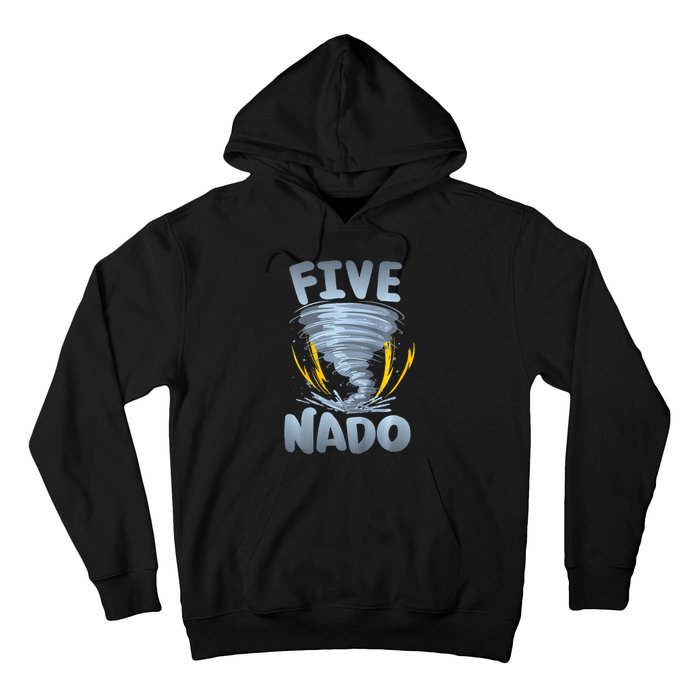 Five Nado Warning 5th Birthday Tornado Themed Birthday Hoodie