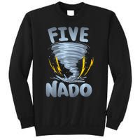 Five Nado Warning 5th Birthday Tornado Themed Birthday Sweatshirt