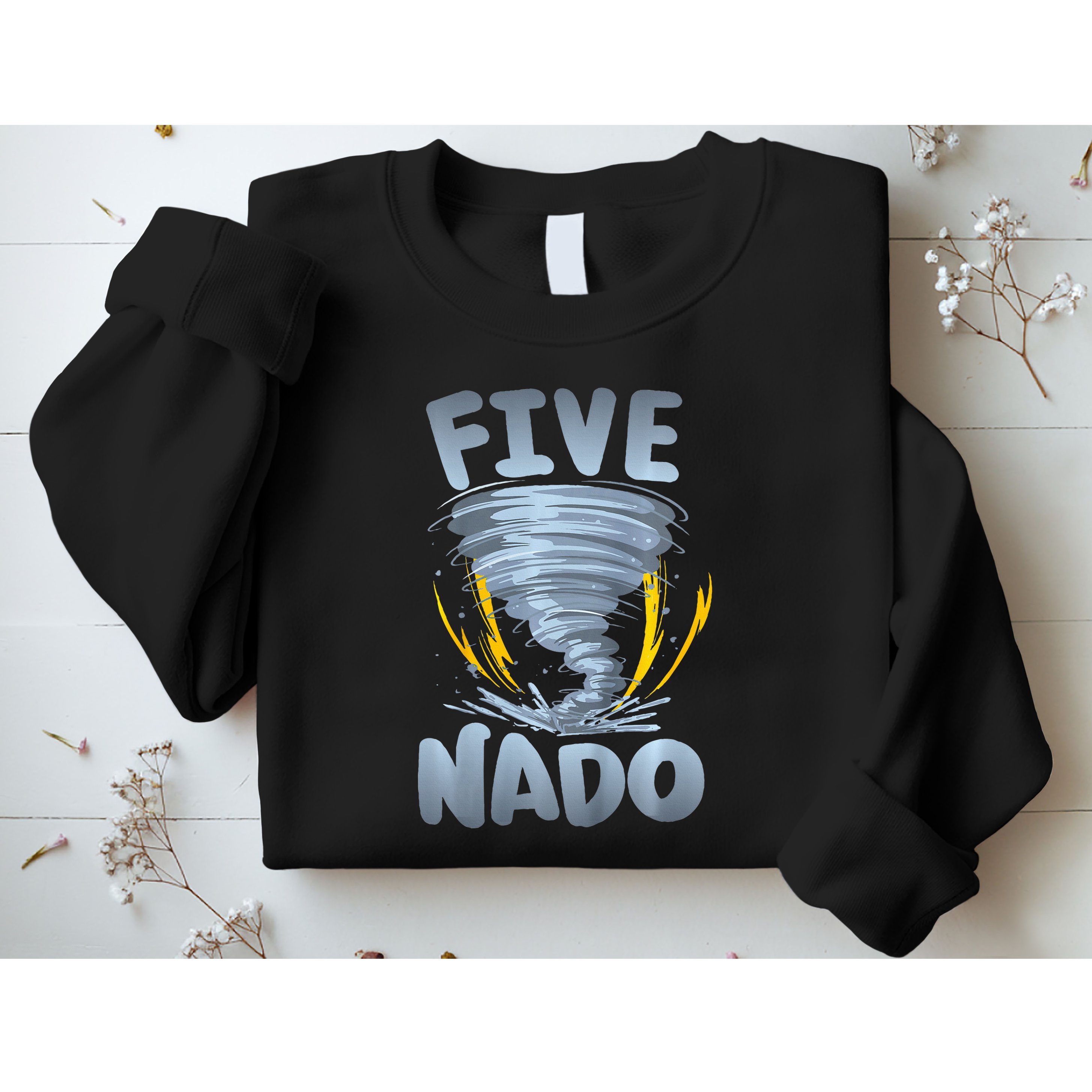 Five Nado Warning 5th Birthday Tornado Themed Birthday Sweatshirt