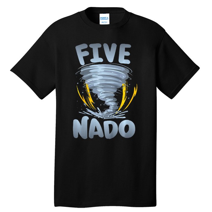 Five Nado Warning 5th Birthday Tornado Themed Birthday Tall T-Shirt