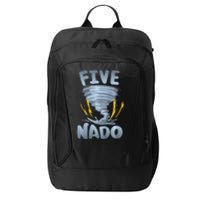 Five Nado Warning 5th Birthday Tornado Themed Birthday City Backpack