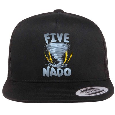 Five Nado Warning 5th Birthday Tornado Themed Birthday Flatbill Hat