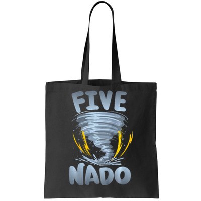 Five Nado Warning 5th Birthday Tornado Themed Birthday Tote Bag