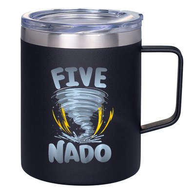 Five Nado Warning 5th Birthday Tornado Themed Birthday 12oz Stainless Steel Coffee Mug