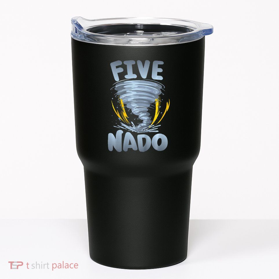 Five Nado Warning 5th Birthday Tornado Themed Birthday Tumbler
