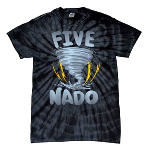 Five Nado Warning 5th Birthday Tornado Themed Birthday Tie-Dye T-Shirt