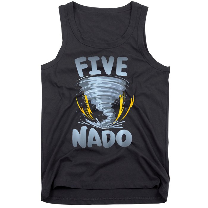 Five Nado Warning 5th Birthday Tornado Themed Birthday Tank Top