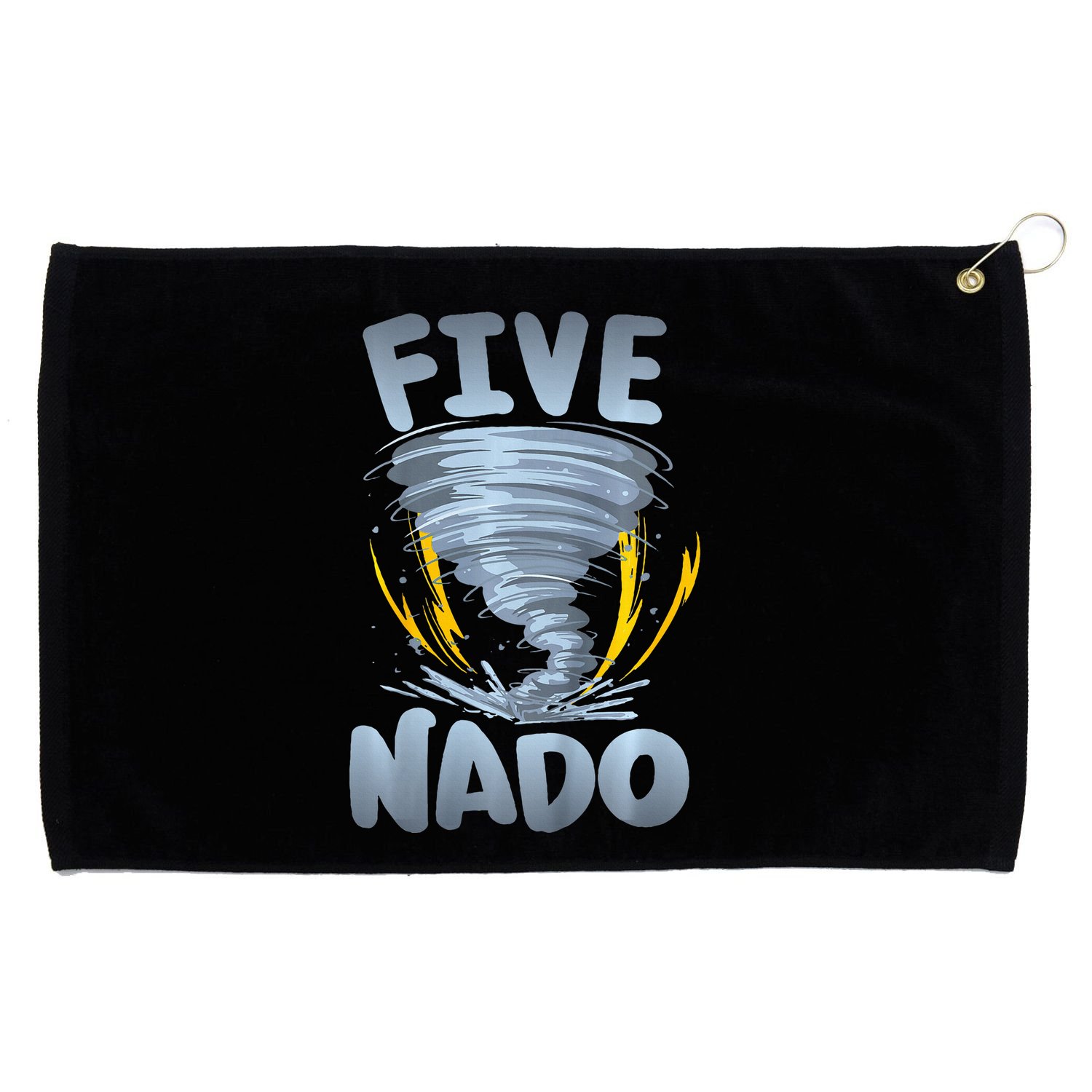 Five Nado Warning 5th Birthday Tornado Themed Birthday Grommeted Golf Towel