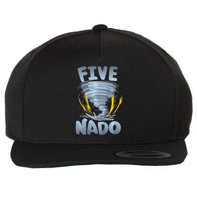 Five Nado Warning 5th Birthday Tornado Themed Birthday Wool Snapback Cap