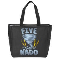 Five Nado Warning 5th Birthday Tornado Themed Birthday Zip Tote Bag