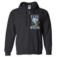 Five Nado Warning 5th Birthday Tornado Themed Birthday Full Zip Hoodie