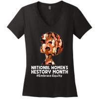 Feminist National Women History Month 2024 Embrace Equity Women's V-Neck T-Shirt