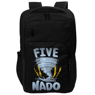 Five Nado Warning 5th Birthday Tornado Themed Birthday Impact Tech Backpack