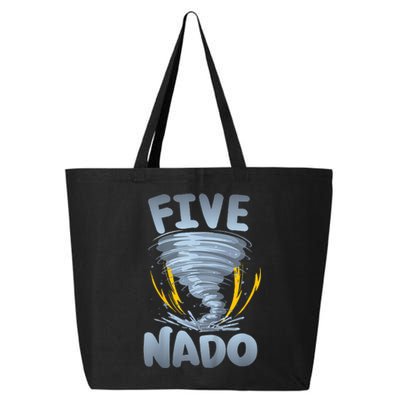 Five Nado Warning 5th Birthday Tornado Themed Birthday 25L Jumbo Tote