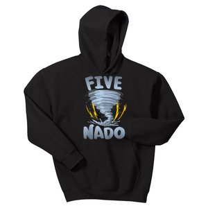 Five Nado Warning 5th Birthday Tornado Themed Birthday Kids Hoodie