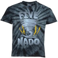 Five Nado Warning 5th Birthday Tornado Themed Birthday Kids Tie-Dye T-Shirt