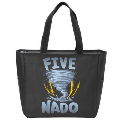 Five Nado Warning 5th Birthday Tornado Themed Birthday Zip Tote Bag