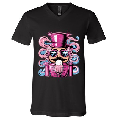 Funny Nutcracker Whats Crackin Christmas Celebration V-Neck T-Shirt