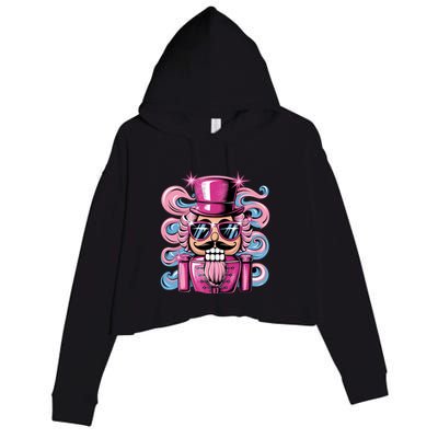 Funny Nutcracker Whats Crackin Christmas Celebration Crop Fleece Hoodie