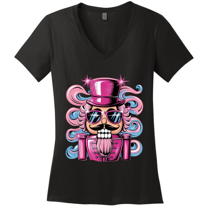 Funny Nutcracker Whats Crackin Christmas Celebration Women's V-Neck T-Shirt