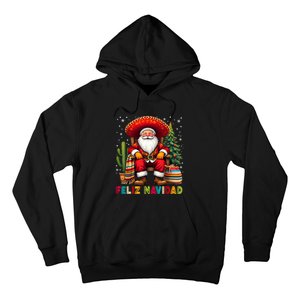 Feliz Navidad Xmas Santa Sombrero Mexican Women Hoodie