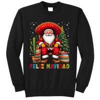 Feliz Navidad Xmas Santa Sombrero Mexican Women Sweatshirt