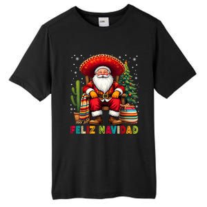 Feliz Navidad Xmas Santa Sombrero Mexican Women Tall Fusion ChromaSoft Performance T-Shirt