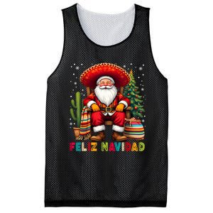 Feliz Navidad Xmas Santa Sombrero Mexican Women Mesh Reversible Basketball Jersey Tank