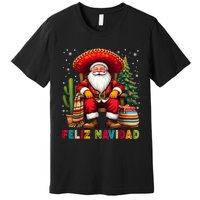 Feliz Navidad Xmas Santa Sombrero Mexican Women Premium T-Shirt