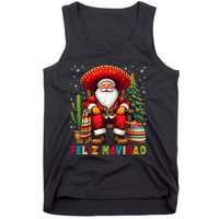 Feliz Navidad Xmas Santa Sombrero Mexican Women Tank Top