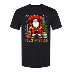 Feliz Navidad Xmas Santa Sombrero Mexican Women Softstyle CVC T-Shirt