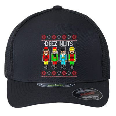 Funny Nutcracker Xmas Gifts Cute Deez Nuts Ugly Christmas Flexfit Unipanel Trucker Cap