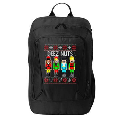 Funny Nutcracker Xmas Gifts Cute Deez Nuts Ugly Christmas City Backpack