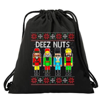 Funny Nutcracker Xmas Gifts Cute Deez Nuts Ugly Christmas Drawstring Bag